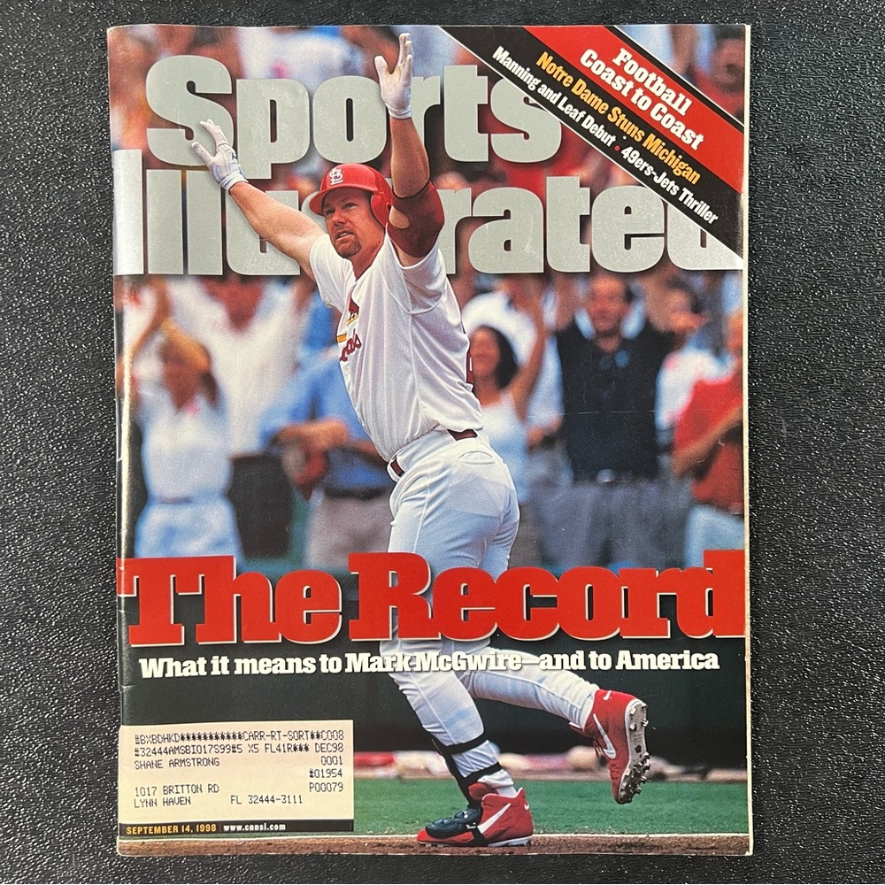VINTAGE Sports Illustrated September 14, 1998 Mark McGwire‎ The Record 60th HR